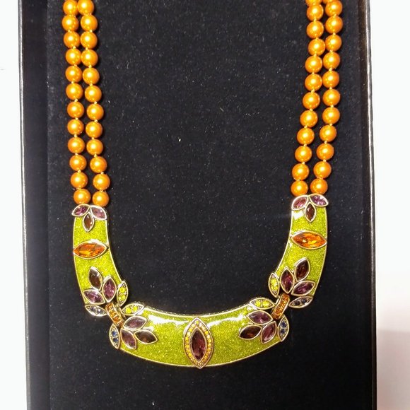 HEIDI DAUS Crystal & Faux Pearls Necklace w/ Box~ Looks New.. - Picture 1 of 7